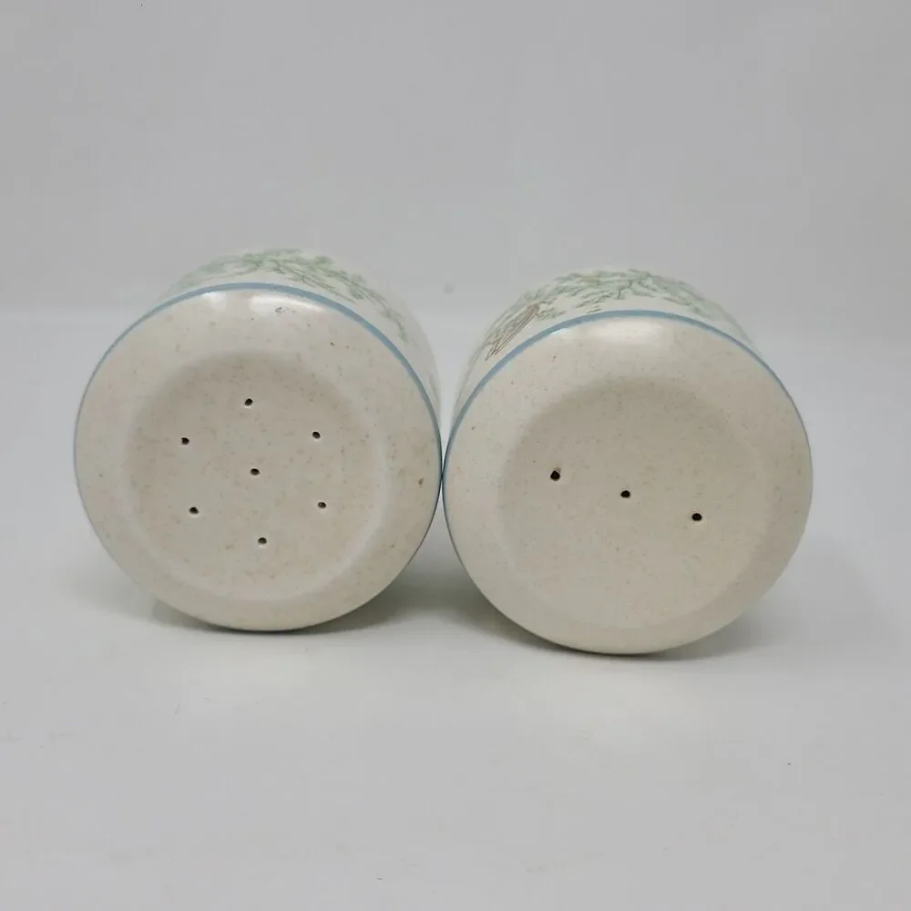 Lenox Temper Ware Fancy Free Salt and Pepper Shakers Set Vintage Ceramic
